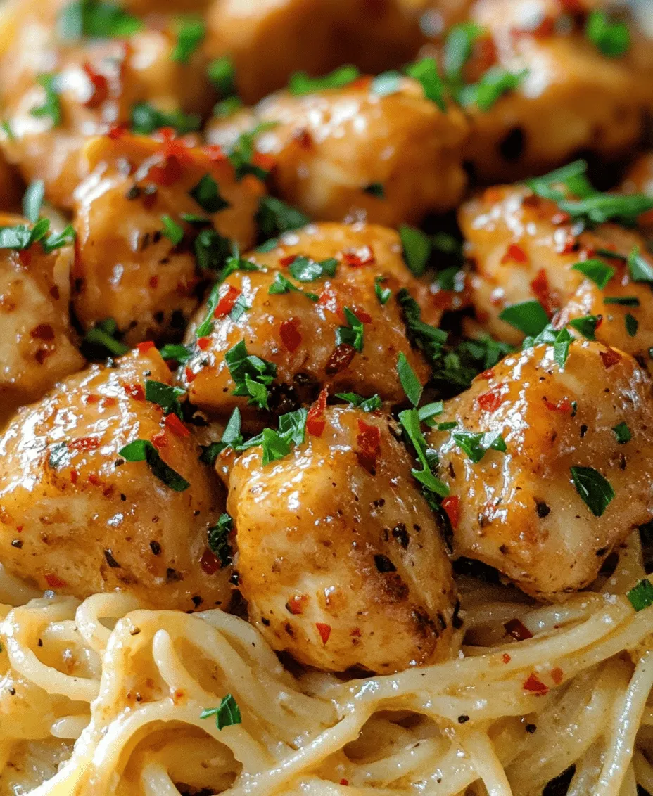 If you're searching for a dish that perfectly balances comfort and flavor, look no further than Garlic Butter Chicken Bites paired with Savory Creamy Parmesan Pasta. This delightful recipe is not only quick to prepare but also makes for an impressive centerpiece at family dinners or gatherings. The succulent chicken bites, infused with the rich essence of garlic and butter, are complemented by a creamy Parmesan pasta that ties the dish together beautifully.