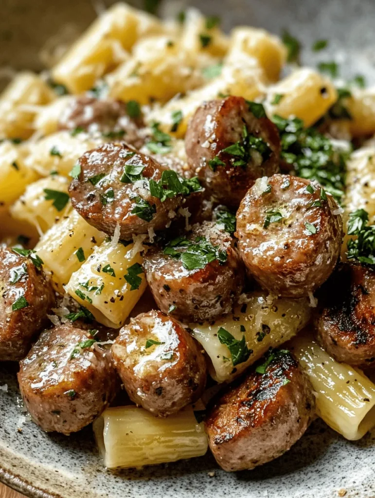 In the hustle and bustle of daily life, finding a recipe that strikes the perfect balance between comfort and indulgence can be a challenge. Enter Garlic Butter Sausage Bites with Creamy Parmesan Pasta—a culinary masterpiece that brings together savory sausage bites infused with garlic butter and a luscious, creamy pasta that’s sure to delight your taste buds. This dish not only tantalizes the palate but also makes for an impressive meal for family gatherings or cozy dinners.