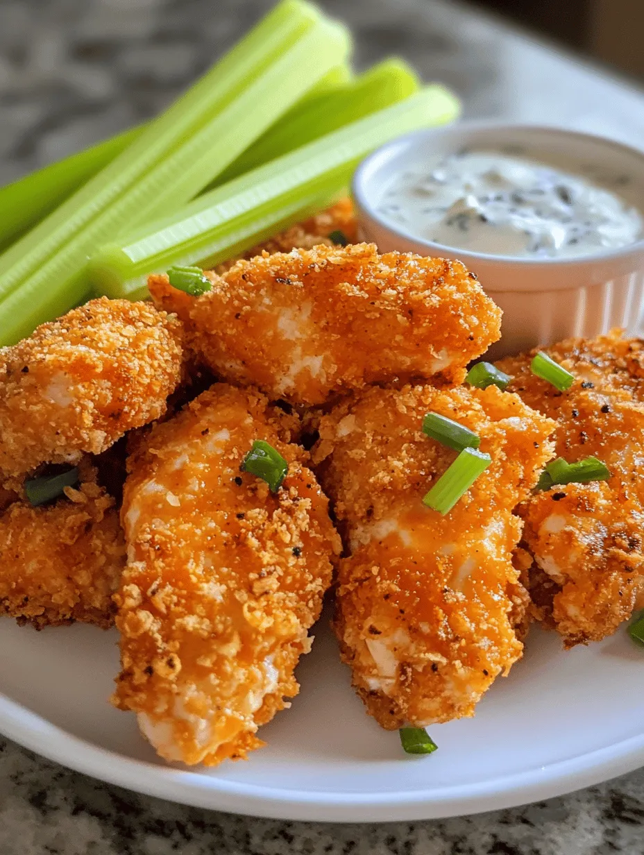 Buffalo chicken tenders have taken the culinary world by storm, captivating taste buds with their fiery kick and delectable crunch. Whether served as an appetizer at game day gatherings or as a delightful main dish for a family dinner, these tenders appeal to anyone who enjoys a flavorful, spicy bite. The combination of tender chicken meat, a zesty buffalo sauce, and a crispy coating creates a harmony of taste and texture that is hard to resist.