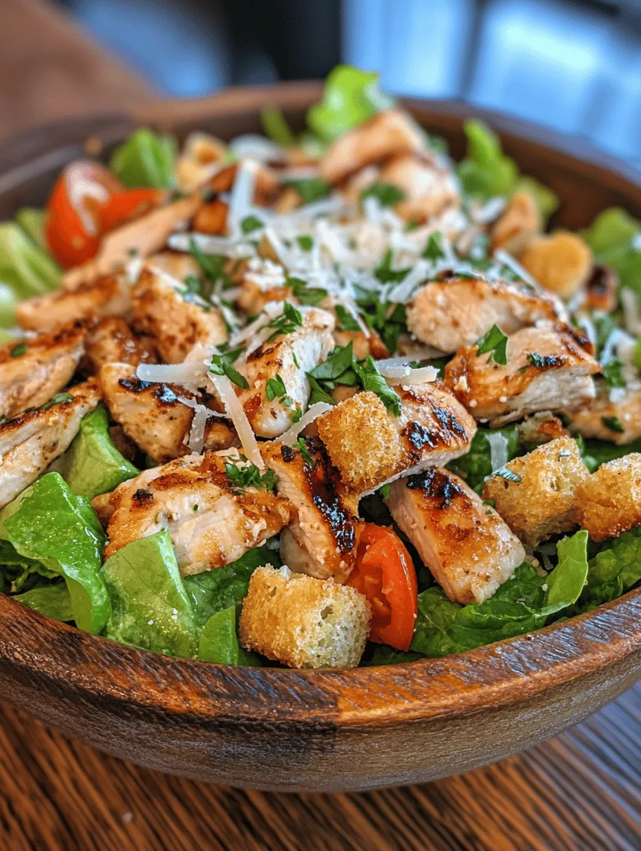 The Chicken Caesar Salad has its roots in the early 20th century, created by Italian immigrant Caesar Cardini in Tijuana, Mexico. The original recipe captured the hearts of many with its simple yet bold ingredients, becoming a staple in American cuisine. Over the years, variations have emerged, but one thing remains certain: the combination of crisp greens, savory dressing, and grilled chicken creates a dish that is both comforting and satisfying.