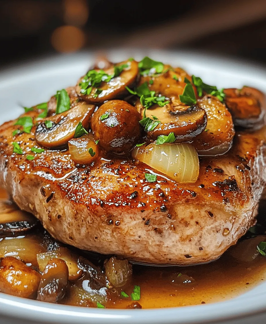 When it comes to comfort food, few dishes can rival the hearty and savory delight of creamy mushroom pork chops. This dish offers a perfect blend of tender, juicy pork chops enveloped in a rich, velvety mushroom sauce that is both indulgent and satisfying. Imagine sitting down to a plate of perfectly seared pork, coated in a creamy sauce filled with earthy mushrooms, aromatic garlic, and fresh herbs. It's a meal that warms the heart and tantalizes the taste buds, making it an instant favorite for both weeknight dinners and special occasions alike.