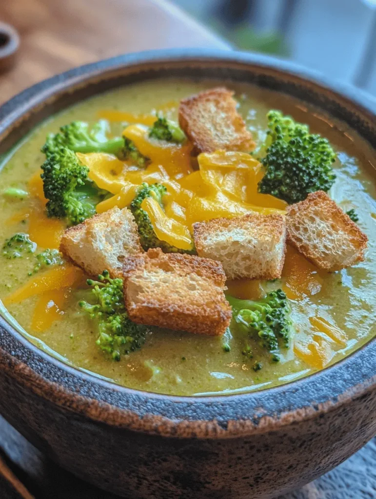 In the realm of comfort food, few dishes can rival the warm embrace of a bowl of soup. Among these, the Cozy Broccoli Cheddar Delight Soup stands out, combining the nutritious benefits of broccoli with the rich, creamy texture of cheddar cheese. This delightful soup is more than just a meal; it’s a hug in a bowl, perfect for cozy evenings and chilly days. With its vibrant green color and inviting aroma, this soup not only pleases the palate but also nourishes the body.