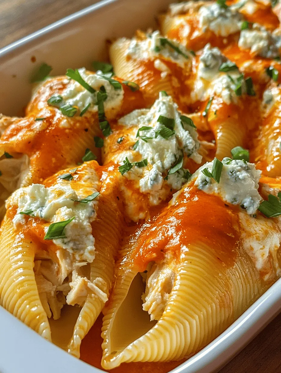 Cheesy Buffalo Chicken Pasta Shells are a delightful fusion of two beloved comfort foods: buffalo chicken and creamy pasta. This dish has quickly become a favorite among families and food enthusiasts alike, thanks to its rich flavors and satisfying textures. Imagine tender pasta shells filled with a spicy, cheesy chicken mixture, all topped with a creamy sauce and melted cheese. The combination of spicy buffalo sauce, creamy cheeses, and perfectly cooked pasta creates an irresistible meal that is sure to please even the pickiest eaters.