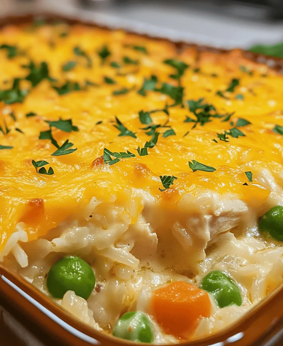 In the world of comforting home-cooked meals, few dishes can compare to the classic Chicken and Rice Casserole. This beloved recipe combines tender chicken, hearty rice, and a medley of vegetables, all enveloped in a creamy sauce and finished with melted cheddar cheese. The beauty of Chicken and Rice Casserole lies not only in its rich flavors and satisfying textures but also in its versatility; it can easily be adapted to suit various tastes and dietary preferences. Whether you are preparing a cozy family dinner, planning for a potluck, or looking for an easy meal prep option, this casserole is sure to impress.