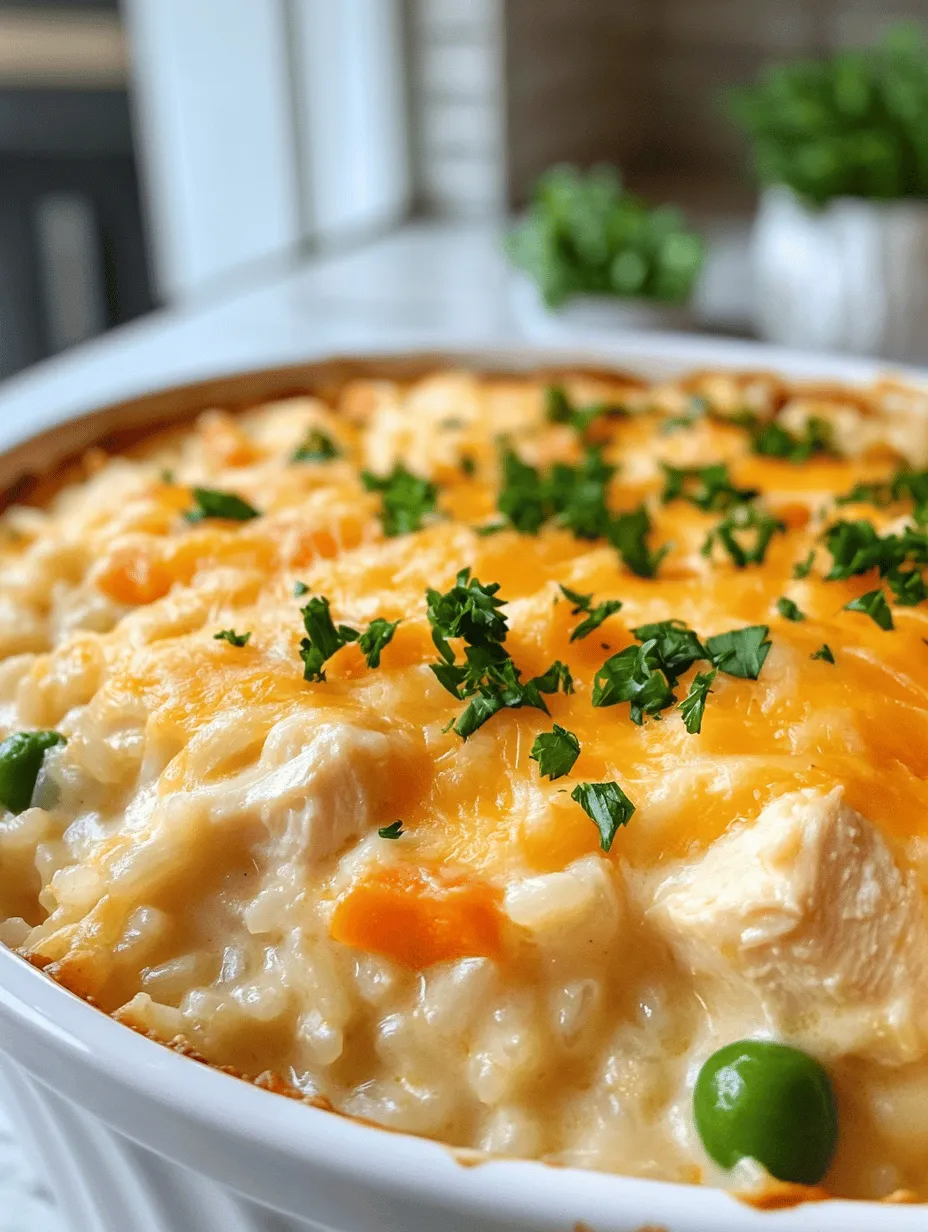 In the world of comforting home-cooked meals, few dishes can compare to the classic Chicken and Rice Casserole. This beloved recipe combines tender chicken, hearty rice, and a medley of vegetables, all enveloped in a creamy sauce and finished with melted cheddar cheese. The beauty of Chicken and Rice Casserole lies not only in its rich flavors and satisfying textures but also in its versatility; it can easily be adapted to suit various tastes and dietary preferences. Whether you are preparing a cozy family dinner, planning for a potluck, or looking for an easy meal prep option, this casserole is sure to impress.