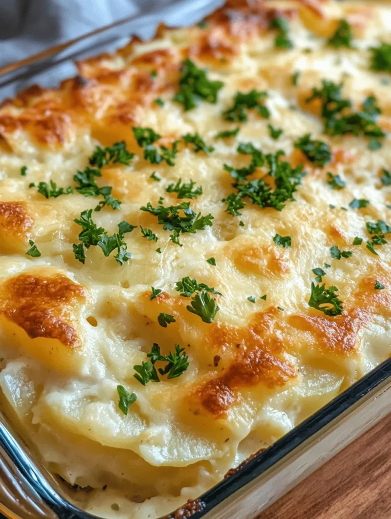 Cheesy scalloped potatoes are more than just a side dish; they are a warm embrace on a plate that evokes feelings of comfort and nostalgia. This classic recipe has been a beloved staple in kitchens across the globe, enchanting diners with its creamy texture and irresistible cheesy flavor. Whether served alongside a hearty roast at a family dinner or gracing the table during festive holiday feasts, cheesy scalloped potatoes delight everyone who has the pleasure of indulging in them.