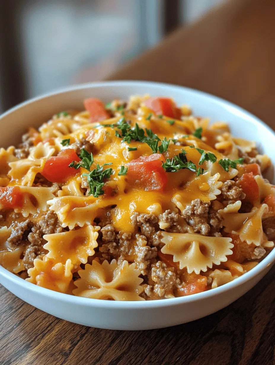 When it comes to family gatherings, few dishes evoke warmth and comfort quite like a hearty serving of Cheesy Beef and Bowtie Pasta. This delightful meal not only tantalizes the taste buds but also brings loved ones together around the dinner table, fostering connections that are often strengthened through shared experiences over delicious food. With its creamy texture, rich flavors, and a satisfying blend of ingredients, this dish has quickly become a staple in many households, making it the perfect choice for cozy family nights.