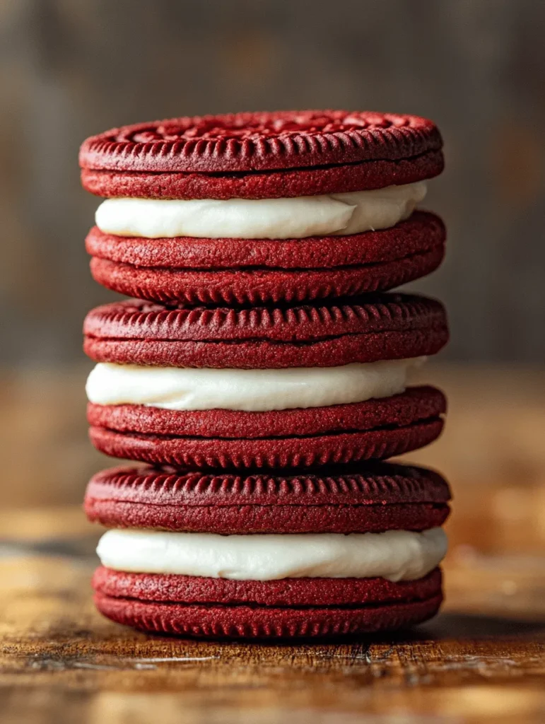 Delve into the delightful world of baking with our Easy Red Velvet Oreos recipe, a twist on a classic treat that is sure to impress both friends and family. This recipe combines the rich, velvety flavor of red velvet cake with the nostalgic charm of Oreos, resulting in a dessert that is as visually appealing as it is delicious. The striking red hue and creamy filling of these cookies not only tantalize the taste buds but also make for an Instagram-worthy treat that will leave everyone asking for seconds.