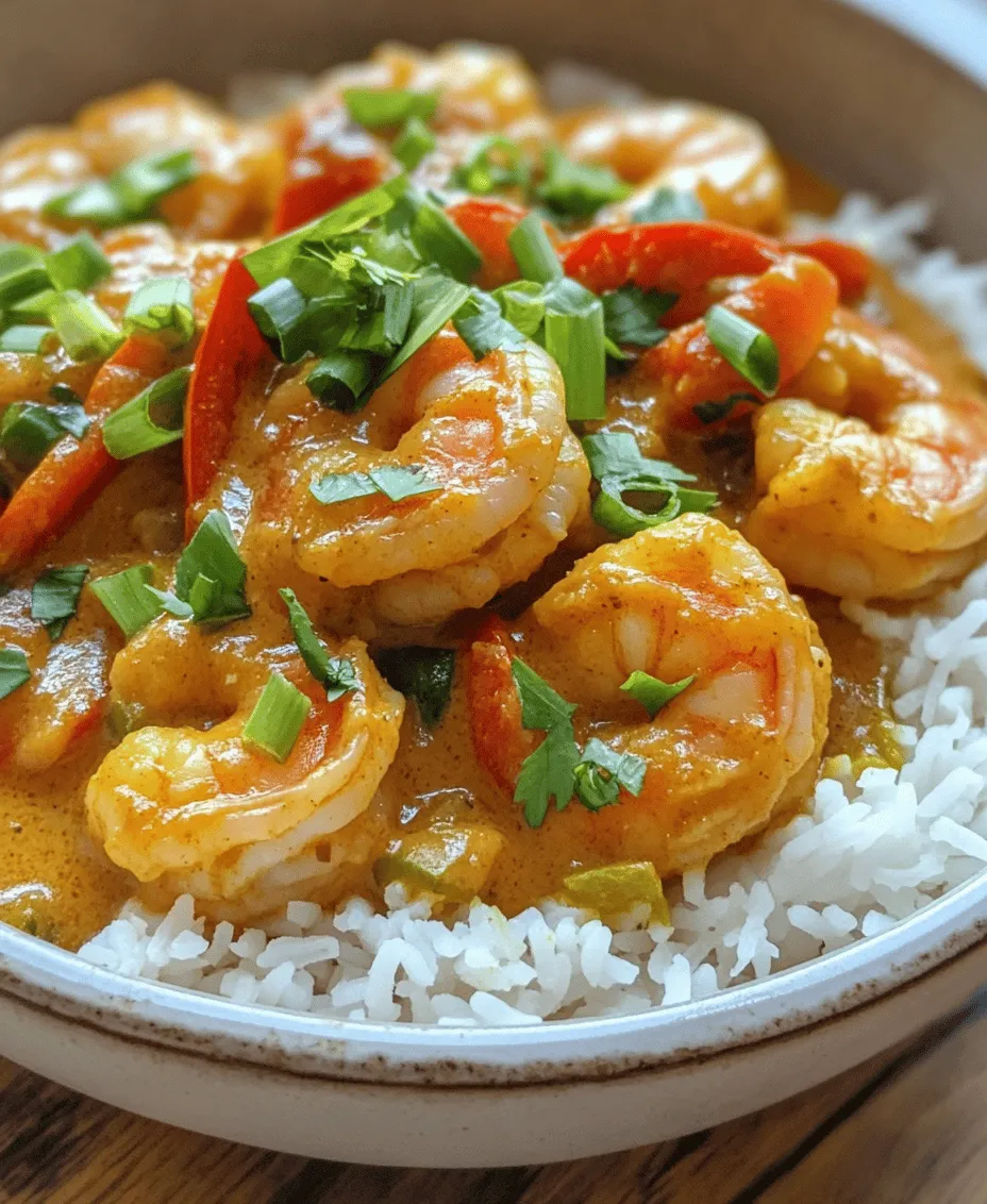 Jamaican cuisine is a rich tapestry of flavors, colors, and history, reflecting the island's diverse cultural influences, including African, European, Indian, and Chinese traditions. This vibrant culinary heritage is characterized by bold spices, fresh ingredients, and a deep connection to the land and sea. One dish that encapsulates the essence of Jamaican cooking is the <strong>Irresistible Jamaican Curry Shrimp Delight</strong>. This dish not only showcases the island’s signature spices but also highlights the fresh seafood that is a staple in Caribbean diets.” /></p>
</p>
<h3>Infusing Coconut Milk: The Balance of Creaminess and Spice</h3>
</p>
<p>Once your shrimp is thoroughly seasoned and your spices are fragrant, it’s time to add the star ingredient: coconut milk. This rich, creamy liquid is a staple in many Caribbean dishes and plays a crucial role in balancing the spices used in Jamaican curry shrimp. Pour in the coconut milk gradually, stirring gently to blend it with the sautéed aromatics and spices.</p>
</p>
<p>The addition of coconut milk not only creates that signature creamy texture but also helps to mellow out the heat from the spices, making the dish more palatable. Allow the mixture to come to a gentle simmer; this is where the magic happens. The coconut milk will thicken slightly as it cooks, creating a luscious sauce that coats the shrimp beautifully.</p>
</p>
<h3>Cooking the Shrimp: Timing and Visual Cues for Doneness</h3>
</p>
<p>When it comes to cooking shrimp, timing is everything. The shrimp should be added to the simmering coconut milk mixture, and it’s crucial to monitor them closely. Cook the shrimp for about 5 to 7 minutes until they turn a beautiful pink color and opaque in the center. This is a key visual cue that indicates they are perfectly done. Avoid overcooking, as shrimp can become rubbery quickly.</p>
</p>
<p>As you cook, you’ll notice the shrimp absorbing the flavors of the coconut milk and spices, making them incredibly succulent. Stir occasionally to ensure even cooking. The goal is to achieve a delicate balance where the shrimp are tender and infused with the rich flavors of the sauce.</p>
</p>
<h3>Adjusting Seasoning: The Importance of Tasting Throughout the Cooking Process</h3>
</p>
<p>One of the most important steps in cooking is to taste your dish as it progresses. As your curry shrimp simmers, take the time to taste the sauce and adjust the seasoning as needed. This is where you can add more salt, a pinch of sugar to balance out acidity, or additional spices if you prefer a stronger flavor.</p>
</p>
<p>Remember, the beauty of cooking lies in personalization. Everyone has different preferences, so don’t hesitate to tweak the flavors to suit your taste. By tasting throughout the cooking process, you ensure that the final result is a harmonious blend of spices and creaminess, perfectly tailored to your liking.</p>
</p>
<h3>Garnishing: Enhancing Presentation and Flavor with Green Onions</h3>
</p>
<p>Once your shrimp are cooked and the sauce is bursting with flavor, it’s time to elevate the dish with some garnishing. Finely slice fresh green onions and sprinkle them over the top just before serving. The bright green color adds a vibrant touch to the dish, making it visually appealing.</p>
</p>
<p>Additionally, the mild onion flavor enhances the overall taste without overpowering the existing spices. For an extra layer of freshness, you might consider adding a squeeze of lime juice or a sprinkle of chopped cilantro. These finishing touches not only enhance the presentation but also bring a delightful brightness to the dish, elevating your Jamaican curry shrimp to a new level.</p>
</p>
<h3>Serving Suggestions</h3>
</p>
<h4>Ideal Accompaniments: Pairing with Rice or Quinoa</h4>
</p>
<p>When it comes to serving Jamaican curry shrimp, the right accompaniments can elevate the experience. Traditional options include pairing it with fluffy white rice or brown rice, which absorb the rich curry sauce beautifully. For a healthier twist, consider serving it over quinoa. Quinoa is not only high in protein but also adds a nutty flavor that complements the dish.</p>
</p>
<h4>Suggestions for Side Dishes: Traditional Jamaican Options Like Plantains or Salad</h4>
</p>
<p>To round out your meal, consider adding side dishes that complement the flavors of the curry. Fried plantains are a classic Jamaican side that adds a touch of sweetness and a delightful texture contrast. Alternatively, a fresh salad with crisp greens, cucumbers, and a tangy vinaigrette can provide a refreshing balance to the richness of the curry.</p>
</p>
<h4>Creative Serving Ideas for Casual and Formal Occasions</h4>
</p>
<p>Whether you’re hosting a casual family gathering or a more formal dinner, Jamaican curry shrimp can be styled to fit the occasion. For a casual setting, serve the curry in deep bowls with rice on the side, allowing guests to help themselves. For a more refined presentation, consider plating the shrimp elegantly on a bed of rice, garnishing with fresh herbs and lime wedges.</p>
</p>
<p>You can even serve the curry in individual ramekins for an upscale touch at dinner parties. The versatility of this dish allows it to shine in any setting.</p>
</p>
<h3>Nutritional Profile</h3>
</p>
<h4>Analysis of the Dish’s Nutritional Content</h4>
</p>
<p>Understanding the nutritional profile of your Jamaican curry shrimp can help you appreciate not just its deliciousness but also its health benefits. Each serving of this dish is packed with flavor and nutrients, making it a wholesome choice for any meal.</p>
</p>
<h4>Breakdown of Calories, Protein, Fats, and Carbohydrates per Serving</h4>
</p>
<p>On average, a serving of Jamaican curry shrimp contains approximately 350-400 calories, depending on the amount of coconut milk used and the type of rice or quinoa served alongside.</p>
</p>
<p>– <strong>Protein</strong>: About 25 grams from shrimp and quinoa.</p>
<p>– <strong>Fat</strong>: Approximately 20 grams, primarily from coconut milk, which contains healthy fats.</p>
<p>– <strong>Carbohydrates</strong>: Around 30 grams, mainly from rice or quinoa.</p>
</p>
<p>This dish packs a protein punch while remaining relatively low in carbohydrates, making it a great option for those monitoring their intake.</p>
</p>
<h4>Highlighting Health Benefits of Ingredients Used</h4>
</p>
<p>The ingredients in this dish come with a host of health benefits. Shrimp is a lean protein that is low in calories and high in essential nutrients, including selenium and vitamin B12. Coconut milk, while higher in calories, contains medium-chain triglycerides (MCTs), which are known to support weight management and provide quick energy.</p>
</p>
<p>The spices used, such as turmeric and ginger, are not only flavorful but also boast anti-inflammatory properties, making this dish not just delicious but beneficial for overall health.</p>
</p>
<h3>Cultural Significance and Variations</h3>
</p>
<h4>Overview of Jamaican Culinary Traditions and the Significance of Curry Dishes</h4>
</p>
<p>Jamaican cuisine is a vibrant blend of flavors, influenced by African, Indian, and European traditions. Curry dishes hold a special place in Jamaican culinary culture, reflecting the island’s diverse history. The introduction of curry to Jamaica in the 19th century by Indian immigrants has led to the development of unique flavors and cooking techniques that are now quintessential to Jamaican cuisine.</p>
</p>
<h4>Variations of the Recipe: Different Proteins or Vegetarian Options</h4>
</p>
<p>While shrimp is a popular choice for curry dishes, there are numerous variations you can explore. For those who prefer other proteins, consider using chicken, fish, or even tofu for a vegetarian option. Each protein will absorb the spices differently, creating a unique flavor profile while maintaining the essence of the dish.</p>
</p>
<h4>Adaptations for Dietary Restrictions: Gluten-Free and Dairy-Free Options</h4>
</p>
<p>This Jamaican curry shrimp recipe is naturally gluten-free and dairy-free, making it a suitable option for those with dietary restrictions. However, if you seek to make it even more inclusive, be mindful of the condiments you choose to serve alongside, ensuring they are also gluten-free. This dish can easily cater to various dietary needs without compromising on flavor or enjoyment.</p>
</p>
<h3>Conclusion</h3>
</p>
<p>Jamaican curry shrimp is not just a meal; it’s an experience filled with vibrant flavors, aromatic spices, and a touch of Caribbean culture. The creamy coconut milk, perfectly cooked shrimp, and the careful balance of spices create a dish that’s both comforting and exotic.</p>
</p>
<p>As you explore Jamaican cuisine, let this recipe inspire you to try more dishes from this rich culinary tradition. The joy of cooking and sharing meals with family and friends is a universal experience, and there’s no better way to celebrate that than with a plate of irresistible Jamaican curry shrimp. Embrace the flavors, enjoy the process, and savor every bite.</p>
		</div>

				<footer class=
