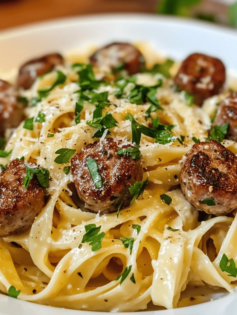 Imagine a dish that seamlessly blends comforting flavors with a quick and straightforward preparation. That’s precisely what Garlic Butter Sausage Bites with Creamy Parmesan Pasta brings to the table. This delightful meal is not only a feast for the senses but also a savior for those busy weeknights when time is of the essence but you still want to indulge in something delicious. Perfect for family dinners or casual gatherings with friends, the rich, buttery sausage bites combined with the creamy, cheesy pasta create a harmonious balance that is sure to please everyone’s palate.