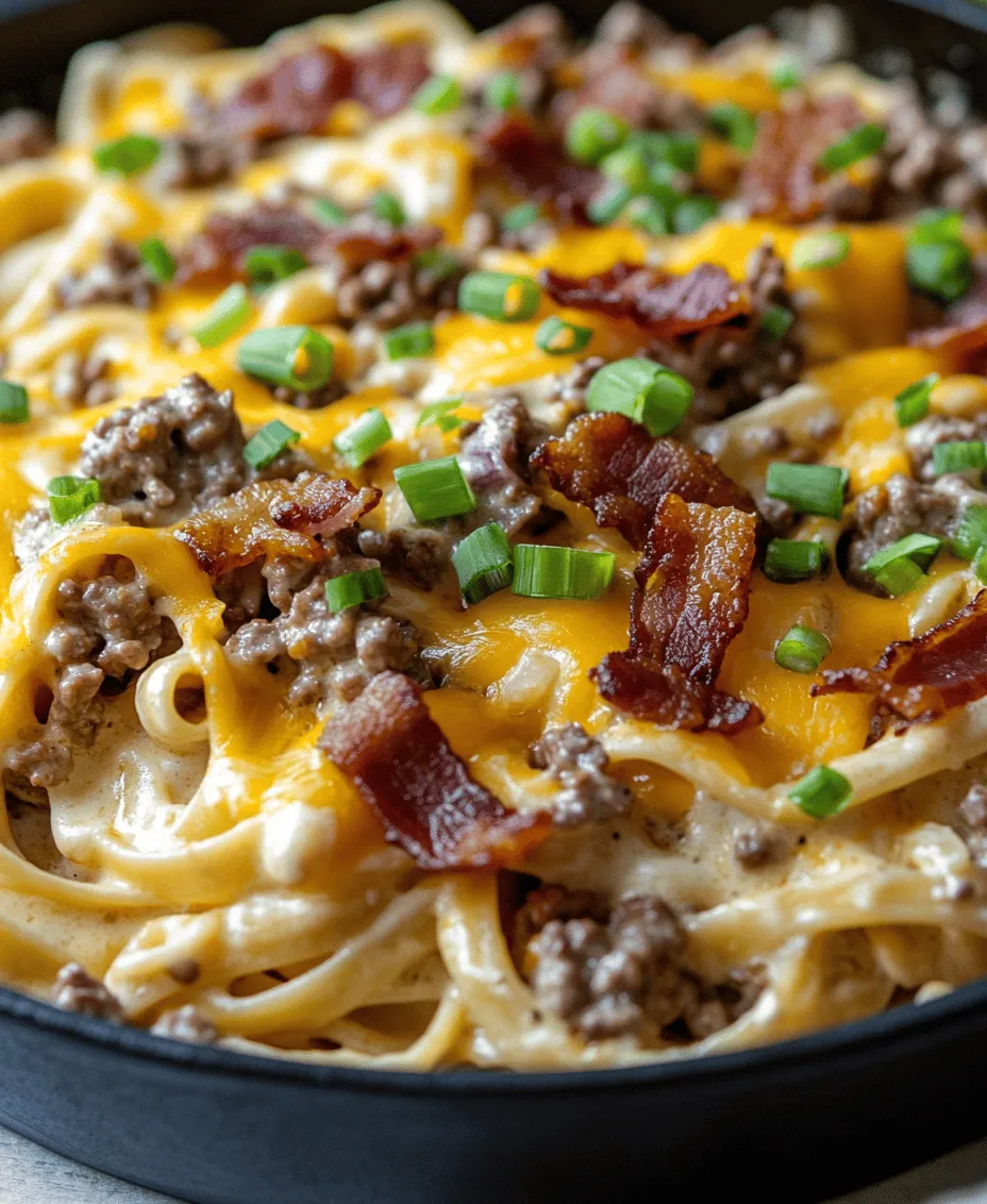 If you're searching for a dish that perfectly marries the comforting richness of pasta with the savory goodness of a classic cheeseburger, look no further than Loaded Bacon Cheeseburger Alfredo Pasta. This dish not only tantalizes your taste buds with its creamy, cheesy sauce and crispy bacon but also caters to those who appreciate quick and easy meal preparation. In just under 30 minutes, you can have a hearty, satisfying dinner on the table that will leave your family and friends asking for seconds.