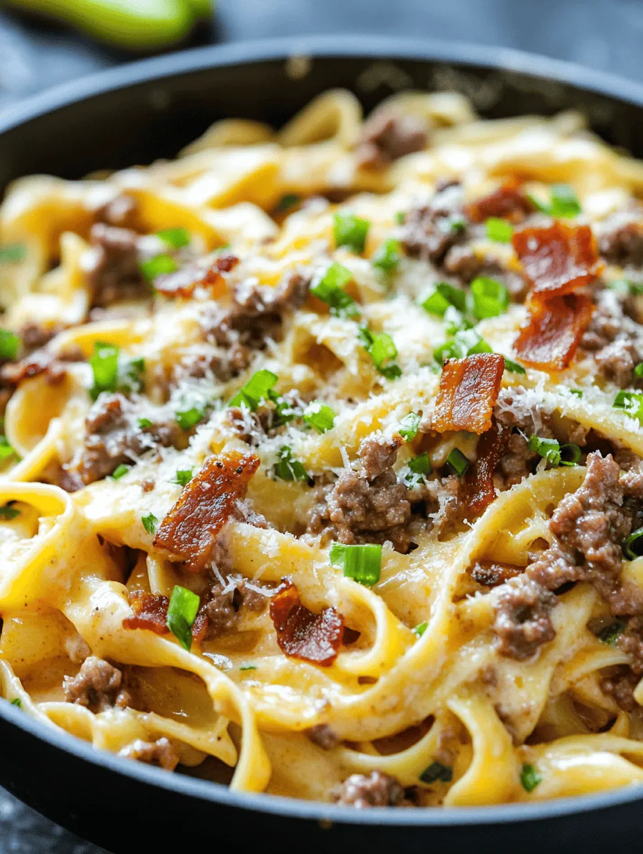 If you're searching for a dish that perfectly marries the comforting richness of pasta with the savory goodness of a classic cheeseburger, look no further than Loaded Bacon Cheeseburger Alfredo Pasta. This dish not only tantalizes your taste buds with its creamy, cheesy sauce and crispy bacon but also caters to those who appreciate quick and easy meal preparation. In just under 30 minutes, you can have a hearty, satisfying dinner on the table that will leave your family and friends asking for seconds.