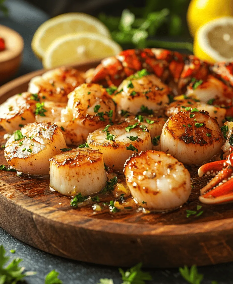 Garlic Butter Lobster Scallops is a culinary masterpiece that marries the richness of lobster with the tender sweetness of scallops, all enveloped in a luscious garlic butter sauce. This dish not only tantalizes the taste buds but also provides an elegant presentation that makes it perfect for special occasions or simply elevating a weeknight dinner to something extraordinary. The secret to achieving a delightful flavor in this dish lies in the quality of the ingredients used; fresh seafood, aromatic garlic, and rich butter work together to create a symphony of flavors that is sure to impress.