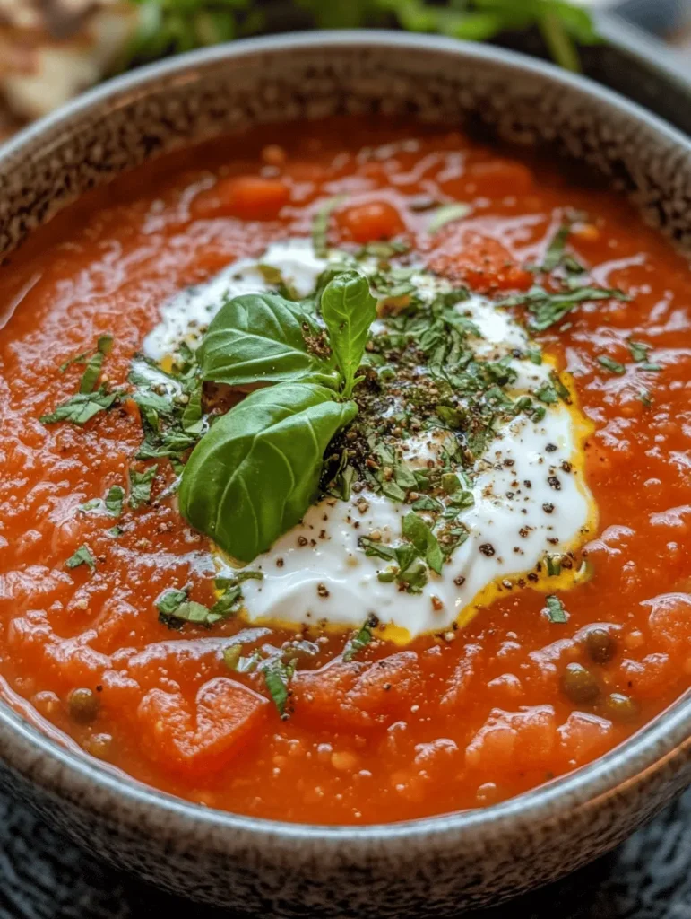 In today’s fast-paced world, finding healthy, satisfying meals can often feel like a daunting task. Many individuals struggle to balance their busy lifestyles with the need for nutritious and delicious food options. That’s where our High Protein Tomato Soup comes into play. This recipe is not only easy to prepare but also packed with nutrients and flavor. Utilizing fresh tomatoes, lentils, and Greek yogurt, this comforting dish is protein-rich and warming, making it perfect for any time of the year.