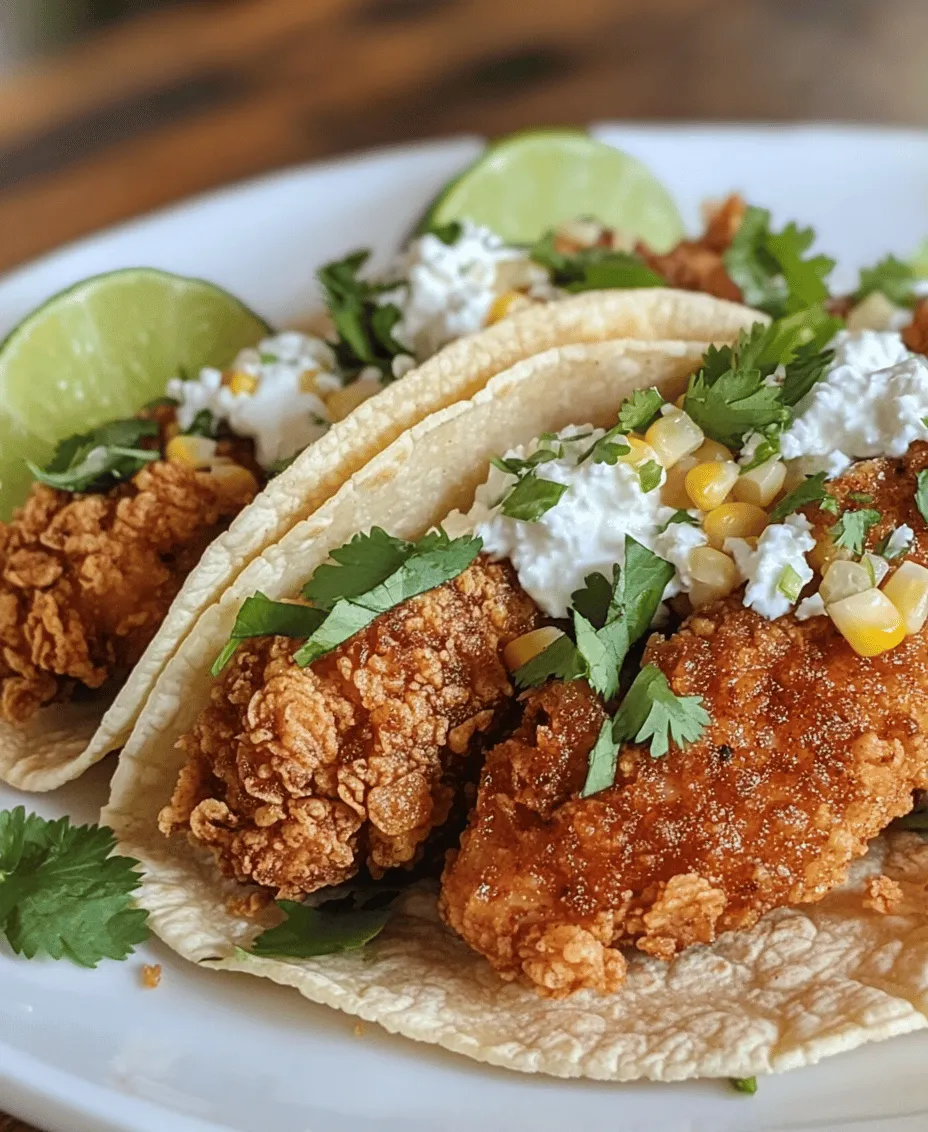 Fusion cuisine has taken the culinary world by storm, and one of the most delightful combinations to emerge is the fusion taco. Merging classic comfort food with vibrant flavors, these Flavor-Packed Fried Chicken Street Corn Tacos are a feast for the senses. Imagine tender, juicy fried chicken nestled in a soft tortilla, topped with a creamy street corn mixture that bursts with flavor. This recipe not only celebrates the beloved taco but also pays homage to the rich traditions of street food, bringing together the best of both worlds.