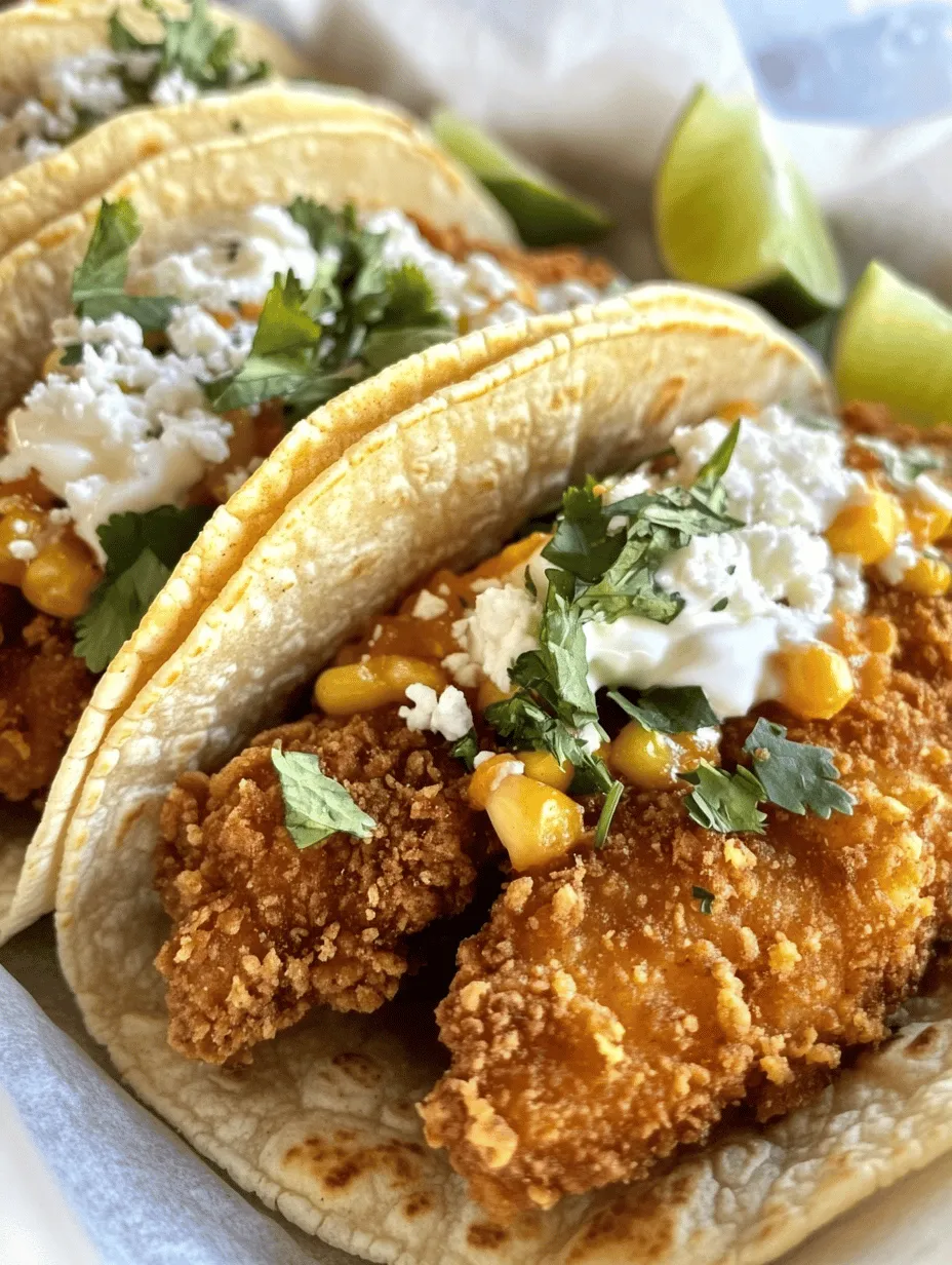 Fusion cuisine has taken the culinary world by storm, and one of the most delightful combinations to emerge is the fusion taco. Merging classic comfort food with vibrant flavors, these Flavor-Packed Fried Chicken Street Corn Tacos are a feast for the senses. Imagine tender, juicy fried chicken nestled in a soft tortilla, topped with a creamy street corn mixture that bursts with flavor. This recipe not only celebrates the beloved taco but also pays homage to the rich traditions of street food, bringing together the best of both worlds.