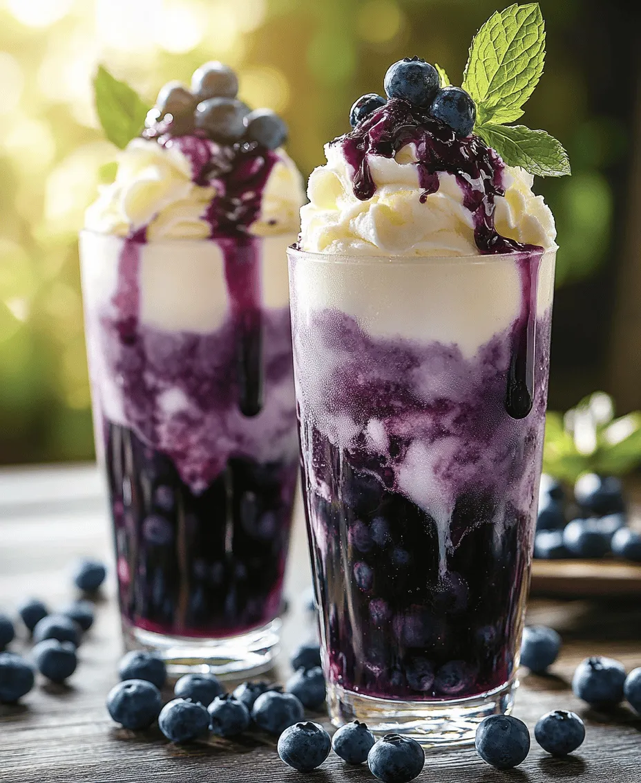 As the sun shines brighter and the days grow warmer, there's nothing quite like a refreshing dessert to cool you down and satisfy your sweet cravings. Enter the Blueberry Cream Soda Float, a delightful concoction that marries the tartness of fresh blueberries with the creaminess of vanilla ice cream and the effervescence of bubbly soda. This treat is not only a feast for your taste buds but also a visual delight, making it the perfect addition to any summer gathering or casual afternoon at home.