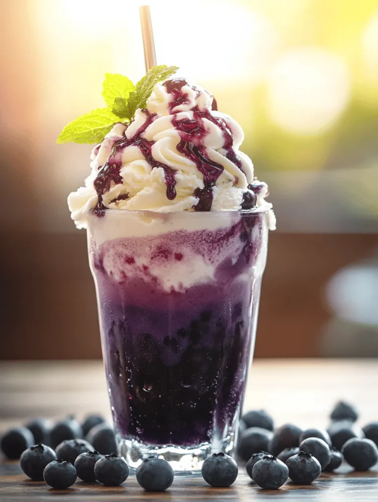 As the sun shines brighter and the days grow warmer, there's nothing quite like a refreshing dessert to cool you down and satisfy your sweet cravings. Enter the Blueberry Cream Soda Float, a delightful concoction that marries the tartness of fresh blueberries with the creaminess of vanilla ice cream and the effervescence of bubbly soda. This treat is not only a feast for your taste buds but also a visual delight, making it the perfect addition to any summer gathering or casual afternoon at home.
