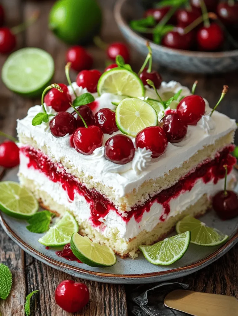 Poke cakes have taken the dessert world by storm, captivating the hearts and taste buds of bakers and sweet tooth enthusiasts alike. This unique style of cake is not only easy to make but also incredibly versatile, allowing for a variety of flavor combinations that cater to every season and occasion. Among these delightful creations, the Cherry Limeade Poke Cake stands out as a refreshing option, perfect for warm weather gatherings or any time you're craving a burst of fruity flavor.