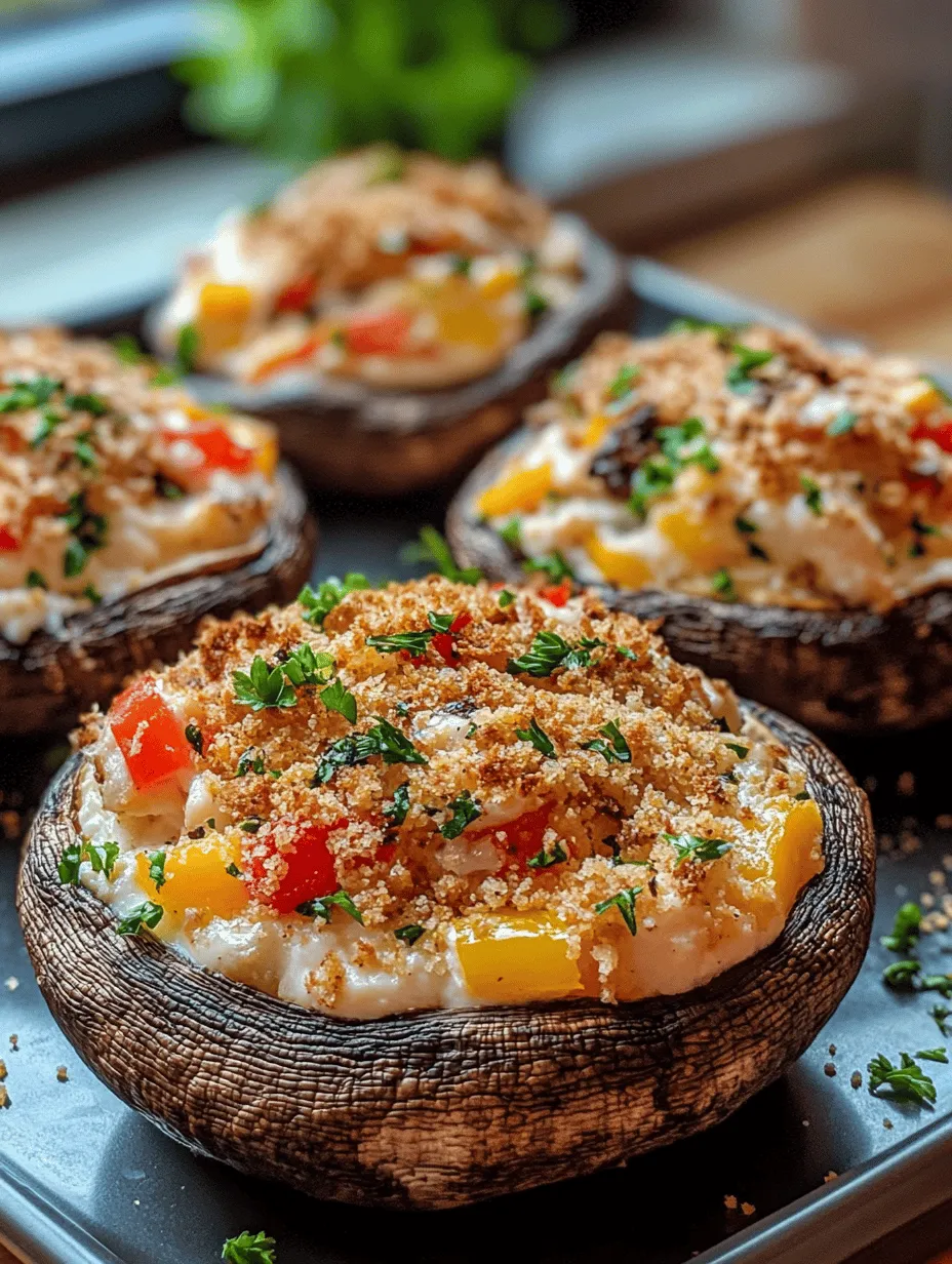 Crab-Stuffed Portobello Mushrooms are a delightful culinary creation that has garnered much attention for their rich flavors and impressive presentation. This dish masterfully combines the umami of portobello mushrooms with the sweet, delicate taste of crab meat, creating a satisfying experience for the palate. The contrast of the tender, juicy mushrooms against the creamy, savory filling makes each bite a celebration of texture and taste.