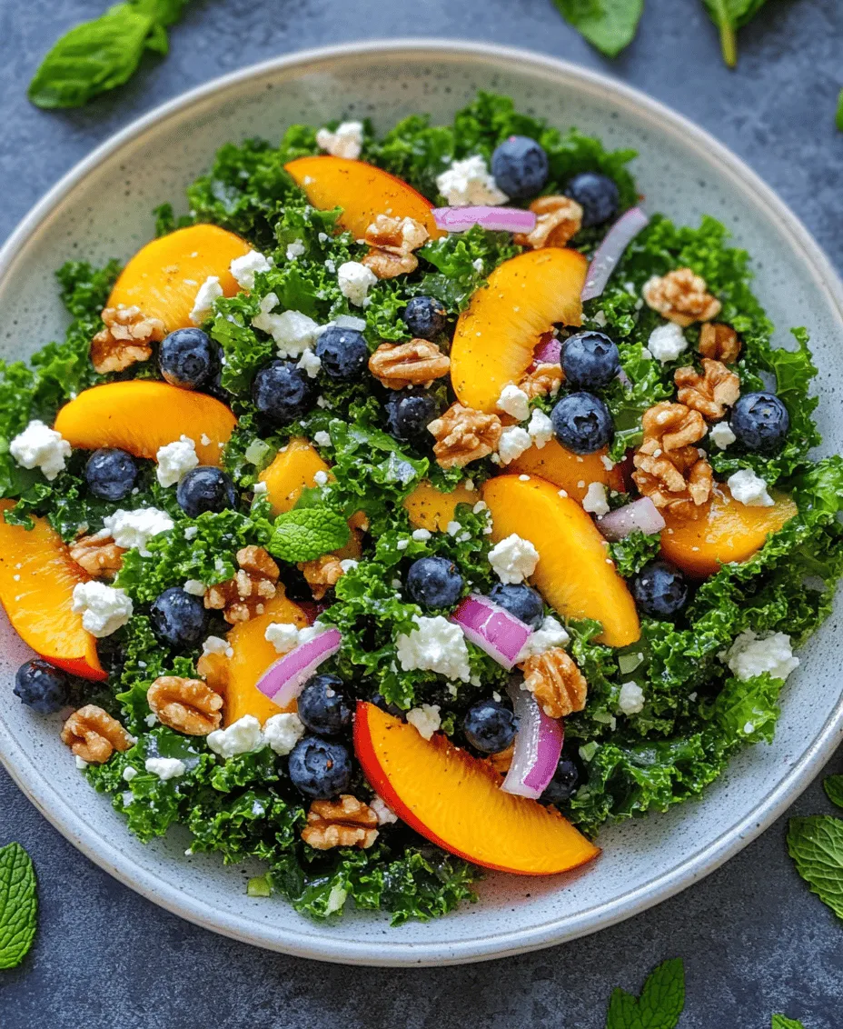 As the warm sun begins to shine and summer approaches, there's nothing quite like a refreshing salad to capture the essence of the season. The Summer Peach and Blueberry Kale Salad is a vibrant, colorful dish that pairs the sweetness of ripe peaches and blueberries with the robust texture of kale. This salad not only brings together delightful flavors but also showcases the best of summer’s bounty, making it a perfect addition to barbecues, picnics, or a light weekday lunch.