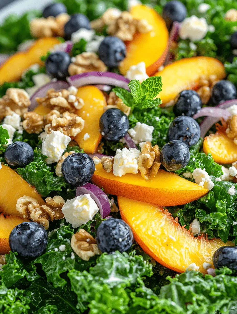 As the warm sun begins to shine and summer approaches, there's nothing quite like a refreshing salad to capture the essence of the season. The Summer Peach and Blueberry Kale Salad is a vibrant, colorful dish that pairs the sweetness of ripe peaches and blueberries with the robust texture of kale. This salad not only brings together delightful flavors but also showcases the best of summer’s bounty, making it a perfect addition to barbecues, picnics, or a light weekday lunch.