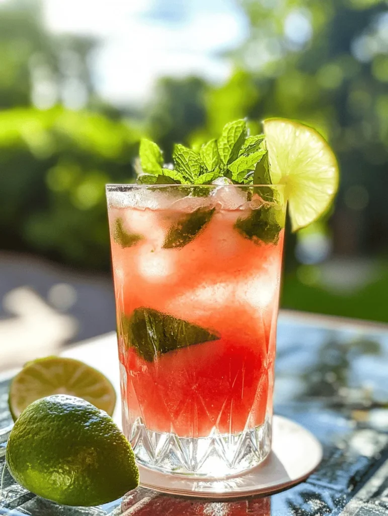 In recent years, the popularity of mocktails has surged, capturing the hearts and taste buds of individuals seeking refreshing beverage options without the alcohol. These delightful drinks are not only visually appealing but also cater to a diverse audience, allowing everyone—regardless of age or lifestyle choice—to indulge in flavorful concoctions. Among the myriad of mocktails available, the Watermelon Mojito Mocktail stands out as a quintessential summer drink, perfect for basking in the sun or hosting a backyard barbecue.