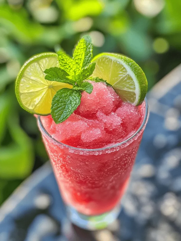 Slushies have long been a favorite way to cool down during the sweltering summer months. Their icy texture and vibrant flavors make them a popular choice for both kids and adults alike. The Watermelon Lime Slushie takes this concept to the next level, offering a unique combination of flavors that is both refreshing and satisfying. Perfect for parties, picnics, or a simple afternoon treat, this slushie is an excellent way to hydrate and enjoy the seasonal bounty of summer fruits.
