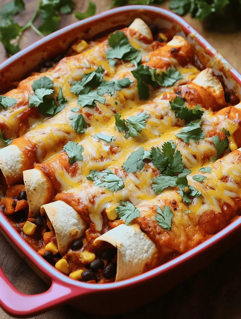 Welcome to a culinary journey that celebrates the vibrant and hearty flavors of Mexican cuisine with a wholesome twist! Our Savory Sweet Potato & Black Bean Enchiladas are not just a delightful dish; they are a celebration of nutrition, flavor, and innovation. This recipe artfully combines the natural sweetness of sweet potatoes with the earthy richness of black beans, creating a satisfying meal that is perfect for any occasion—be it a family dinner, a festive gathering, or a cozy weeknight treat.