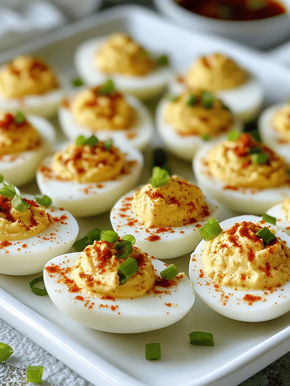 Deviled eggs are a timeless classic appetizer that has graced tables at gatherings, parties, and holidays for generations. Their creamy, tangy filling nestled within perfectly cooked egg whites makes them a beloved choice for both casual get-togethers and formal events. However, as culinary trends evolve, so do our appetites for more adventurous flavors. Enter the spicy chili garlic twist on this classic dish, which will not only satisfy your cravings but also tantalize your taste buds with a delightful kick.