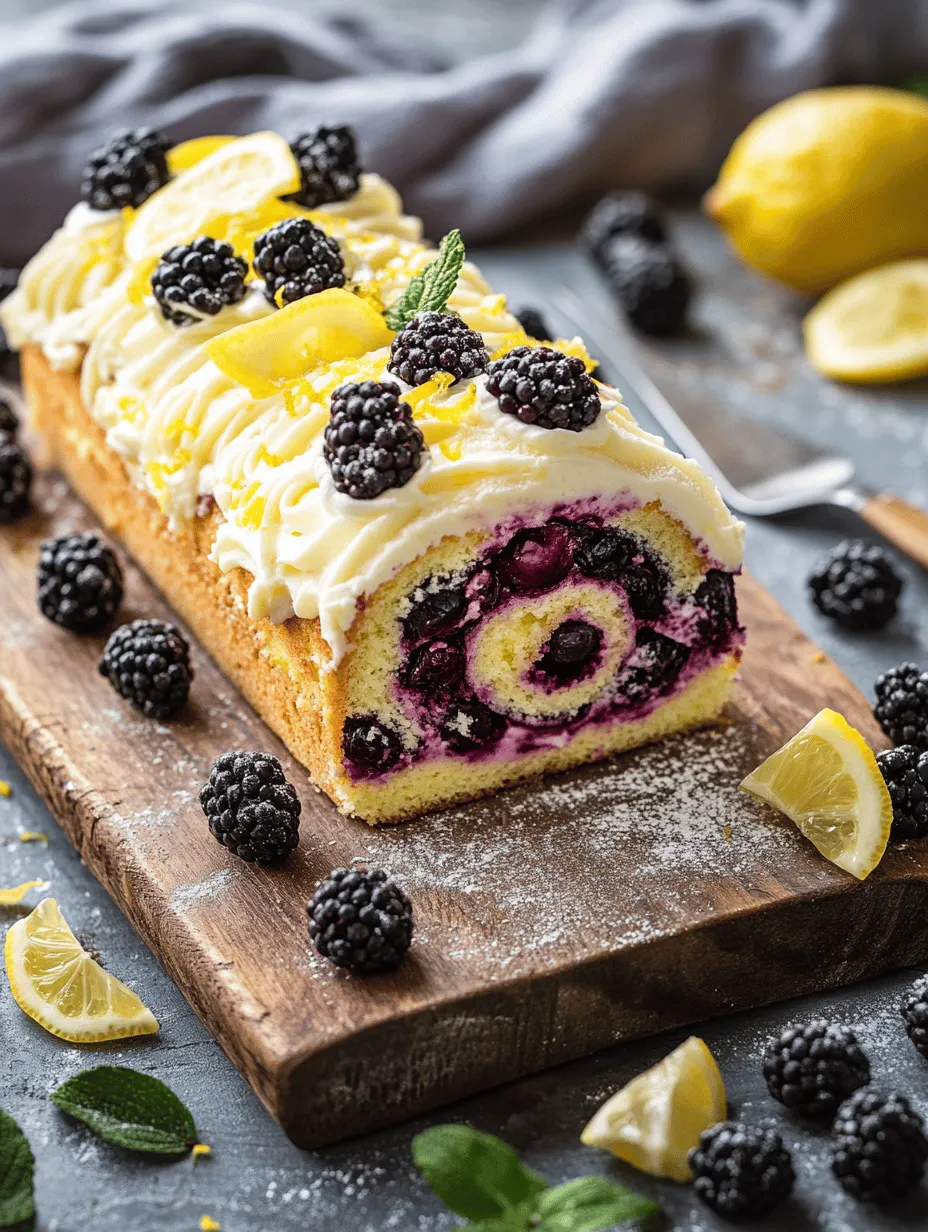 If you're looking for a dessert that is both visually stunning and bursting with flavor, look no further than the Refreshing Lemon and Blackberry Cake Roll. This delightful treat showcases the vibrant tastes of fresh lemons and juicy blackberries, making it a perfect choice for any occasion—from summer picnics to elegant dinner parties. The combination of zesty lemon and sweet blackberry is not only refreshing but also creates a beautiful contrast in flavor that will tantalize your taste buds.