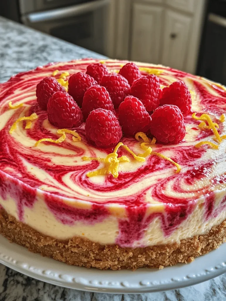 Cheesecake has long held a cherished position as a beloved dessert, captivating the hearts and taste buds of dessert lovers around the globe. Its rich, creamy texture paired with a myriad of flavors makes it an irresistible choice whether for a celebratory occasion or a simple gathering with friends. Among the various iterations of this classic dessert, Lemon Raspberry Swirl Cheesecake stands out with its vibrant blend of tart lemon and sweet raspberry flavors. This delightful combination not only tantalizes the palate but also elevates the visual appeal of the cheesecake, making it a stunning centerpiece for any dessert table.