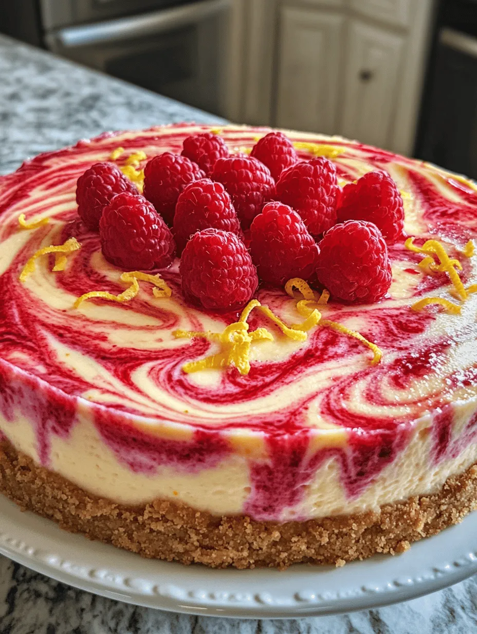 Cheesecake has long held a cherished position as a beloved dessert, captivating the hearts and taste buds of dessert lovers around the globe. Its rich, creamy texture paired with a myriad of flavors makes it an irresistible choice whether for a celebratory occasion or a simple gathering with friends. Among the various iterations of this classic dessert, Lemon Raspberry Swirl Cheesecake stands out with its vibrant blend of tart lemon and sweet raspberry flavors. This delightful combination not only tantalizes the palate but also elevates the visual appeal of the cheesecake, making it a stunning centerpiece for any dessert table.