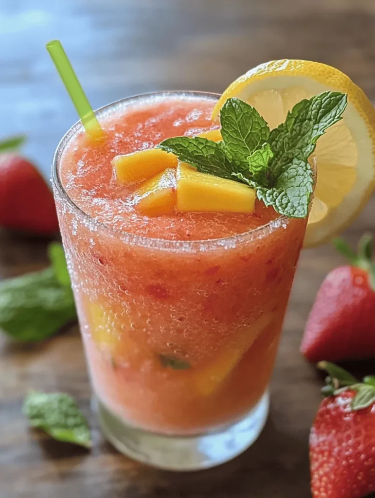 To create the perfect Strawberry Mango Lemonade Boozy Slushie, it’s essential to understand the role of each ingredient in this delightful recipe. Here’s a closer look at what you’ll need: