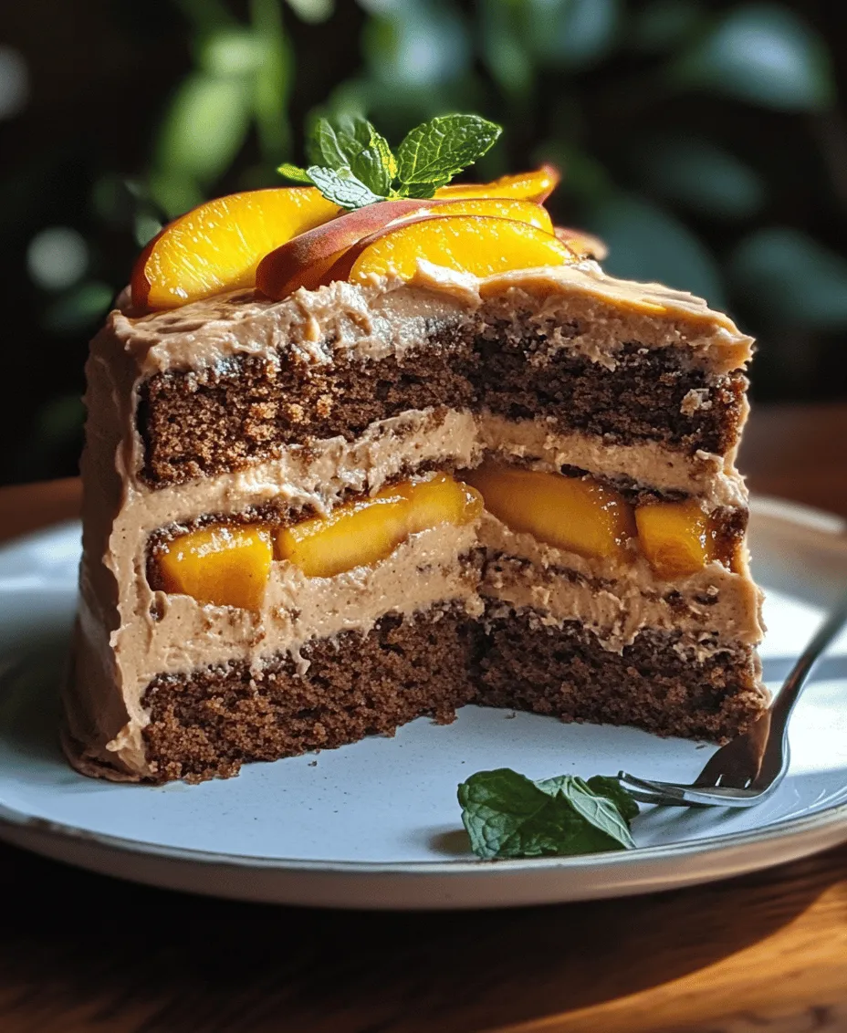 Layer cakes have an irresistible charm that makes them the star of any celebration. Whether it’s a birthday, wedding, or family gathering, a beautifully crafted layer cake commands attention and brings people together. Among the myriad of flavor combinations available, the <strong>Brown Sugar Layer Cake with Peach Filling</strong> stands out as a delicious and sophisticated choice. With its moist and tender crumb, complemented by the fresh sweetness of ripe peaches, this cake is a delightful treat that is sure to impress your guests.” /></p>
</p>
<h3>How to Check for Doneness Beyond the Toothpick Test</h3>
</p>
<p>While the classic toothpick test is a reliable method to check if your cake is fully baked, there are additional techniques that can help ensure your Brown Sugar Layer Cake is perfectly done.</p>
</p>
<p>1. <strong>Visual Inspection</strong>: The cake should have a golden-brown color, and the edges should start to pull away from the sides of the pan. A well-baked cake will appear slightly domed in the center rather than flat.</p>
</p>
<p>2. <strong>Touch Test</strong>: Gently press the center of the cake with your finger. If it springs back without leaving an indentation, it’s ready. If it leaves a mark, it may need more time in the oven.</p>
</p>
<p>3. <strong>Temperature Check</strong>: For the most accurate assessment, use an instant-read thermometer. The internal temperature for a fully baked cake should be around 200°F to 210°F. Insert the thermometer into the center of the cake to check.</p>
</p>
<p>By employing these methods, you can ensure your cake is perfectly baked, resulting in a moist and flavorful dessert.</p>
</p>
<h3>Creating the Peach Filling</h3>
</p>
<p>A luscious peach filling enhances the flavor profile of the Brown Sugar Layer Cake, bringing a lovely summer fruitiness that pairs beautifully with the rich brown sugar cake layers.</p>
</p>
<h4>Cooking the Peach Filling</h4>
</p>
<p><strong>Ingredients for the Peach Filling</strong>:</p>
<p>– 3 cups of fresh peaches, peeled and sliced</p>
<p>– 1/2 cup of granulated sugar</p>
<p>– 1 tablespoon of lemon juice</p>
<p>– 1 tablespoon of cornstarch</p>
<p>– 1/4 teaspoon of salt</p>
<p>– 1/4 teaspoon of cinnamon (optional)</p>
</p>
<p><strong>Step-by-Step Instructions for Cooking</strong>:</p>
</p>
<p>1. <strong>Prepare the Peaches</strong>: Begin by peeling and slicing the fresh peaches. If they are not in season, frozen peaches can also be used, but make sure they are thawed and drained well.</p>
</p>
<p>2. <strong>Combine Ingredients</strong>: In a medium saucepan over medium heat, combine the sliced peaches, granulated sugar, lemon juice, cornstarch, salt, and cinnamon (if using). Stir gently to mix all ingredients.</p>
</p>
<p>3. <strong>Cook the Mixture</strong>: Allow the mixture to come to a gentle simmer. As the peaches heat up, they will release juice, and the cornstarch will begin to thicken the mixture. Stir frequently to prevent sticking and ensure even cooking.</p>
</p>
<p>4. <strong>Thickening Process</strong>: Continue to simmer for about 5 to 10 minutes, or until the mixture has thickened to your desired consistency. Be cautious not to overcook; the peaches should remain slightly firm and not turn to mush.</p>
</p>
<p>5. <strong>Cool the Filling</strong>: Once thickened, remove the saucepan from the heat and let the filling cool completely before using it to layer your cake. This step is crucial as it prevents the filling from soaking into the cake layers.</p>
</p>
<h3>Whipping Up the Brown Sugar Frosting</h3>
</p>
<p>The frosting is the crowning glory of your Brown Sugar Layer Cake. A rich and creamy brown sugar frosting adds a delightful sweetness, complementing the peach filling perfectly.</p>
</p>
<p><strong>Ingredients for the Brown Sugar Frosting</strong>:</p>
<p>– 1 cup (2 sticks) of unsalted butter, softened</p>
<p>– 2 cups of brown sugar, packed</p>
<p>– 1/4 cup of heavy cream</p>
<p>– 1 teaspoon of vanilla extract</p>
<p>– 4 cups of powdered sugar</p>
</p>
<p><strong>Detailed Instructions for Making the Frosting</strong>:</p>
</p>
<p>1. <strong>Cream the Butter</strong>: In a large mixing bowl, beat the softened butter with an electric mixer on medium speed until it is smooth and creamy, which usually takes about 1-2 minutes.</p>
</p>
<p>2. <strong>Add Brown Sugar</strong>: Gradually add the packed brown sugar to the creamed butter, continuing to mix until the mixture is well combined and fluffy.</p>
</p>
<p>3. <strong>Incorporate Heavy Cream and Vanilla</strong>: Pour in the heavy cream and vanilla extract, mixing on low speed until combined. This will give the frosting a smoother texture.</p>
</p>
<p>4. <strong>Add Powdered Sugar</strong>: Slowly add the powdered sugar, one cup at a time, mixing on low speed to avoid a sugar cloud. Once all the sugar is added, increase the speed to medium-high and beat until the frosting is light and fluffy, about 3-5 minutes.</p>
</p>
<p>5. <strong>Achieving the Right Consistency</strong>: If your frosting is too thick, add a little more heavy cream until you reach your desired consistency. For a fluffier texture, continue beating for an extra minute.</p>
</p>
<p>6. <strong>Flavor Variations</strong>: To elevate the frosting, consider adding spices like a pinch of cinnamon or nutmeg. You can also experiment with flavor extracts such as almond or maple for a unique twist.</p>
</p>
<h3>Assembling the Cake</h3>
</p>
<p>Now that your cake layers have cooled, the peach filling is ready, and the frosting is whipped, it’s time to assemble your masterpiece.</p>
</p>
<h4>Layering Techniques</h4>
</p>
<p>1. <strong>Level the Cake Layers</strong>: If there is any doming on top of the cake layers, use a serrated knife to level them. This ensures a stable base for your fillings.</p>
</p>
<p>2. <strong>First Layer of Frosting</strong>: Place one cake layer on a serving plate or a cake stand. Spread a generous layer of frosting on top, about 1/2 inch thick.</p>
</p>
<p>3. <strong>Add Peach Filling</strong>: Next, spoon a layer of the peach filling over the frosting, spreading it evenly while leaving a small border around the edges to prevent overflow.</p>
</p>
<p>4. <strong>Repeat the Process</strong>: Carefully place the second cake layer on top and repeat the frosting and filling process. Add the final layer and frost the top and sides of the cake, smoothing it out with a spatula.</p>
</p>
<h4>Tips for Even Frosting</h4>
</p>
<p>– Use a bench scraper or offset spatula to create smooth sides on your cake.</p>
<p>– For a decorative touch, you can create swirls or peaks in the frosting using a piping bag fitted with a star tip.</p>
</p>
<h4>Visual Presentation</h4>
</p>
<p>To make your cake visually appealing, garnish the top with sliced fresh peaches and a few mint leaves. This not only adds color but also hints at the delicious peach filling inside.</p>
</p>
<h3>Serving Suggestions and Pairings</h3>
</p>
<p>To get the most out of your Brown Sugar Layer Cake with Peach Filling, consider the following serving suggestions and pairings:</p>
</p>
<p>– <strong>Ideal Serving Temperature</strong>: This cake is best served at room temperature, allowing the flavors to shine. If refrigerated, let it sit for about 30 minutes before serving.</p>
</p>
<p>– <strong>Beverage Pairings</strong>: Complement your cake with a glass of sweet iced tea, a cup of coffee, or even a light dessert wine for a delightful afternoon treat.</p>
</p>
<p>– <strong>Occasions</strong>: This cake is perfect for a variety of occasions, including birthdays, summer picnics, or family gatherings. Its vibrant flavors and beautiful presentation make it a crowd-pleaser.</p>
</p>
<h3>Nutritional Information and Serving Size</h3>
</p>
<p>Understanding the nutritional profile of your cake can help you enjoy it in moderation. Here’s a breakdown per serving (based on a standard slice of cake):</p>
</p>
<p>– <strong>Calories</strong>: Approximately 350 calories</p>
<p>– <strong>Total Fat</strong>: 18g</p>
<p>– <strong>Saturated Fat</strong>: 10g</p>
<p>– <strong>Cholesterol</strong>: 50mg</p>
<p>– <strong>Sodium</strong>: 200mg</p>
<p>– <strong>Total Carbohydrates</strong>: 45g</p>
<p>– <strong>Dietary Fiber</strong>: 1g</p>
<p>– <strong>Sugars</strong>: 25g</p>
<p>– <strong>Protein</strong>: 3g</p>
</p>
<p>When it comes to serving sizes, a typical layer cake slice is about 1/12 of the cake. Adjust portion sizes as needed based on your guests and the occasion.</p>
</p>
<h3>Conclusion</h3>
</p>
<p>The Brown Sugar Layer Cake with Peach Filling is a delightful treat that brings together the warmth of brown sugar and the sweetness of fresh peaches. Its multi-layered structure and rich frosting make it a standout dessert for any gathering.</p>
</p>
<p>Encourage your readers to experiment with different variations of the cake and filling; perhaps try adding berries or a different fruit filling for a seasonal twist. The joy of baking lies not only in creating something delicious but also in the pleasure of sharing homemade treats with loved ones. So roll up your sleeves, gather your ingredients, and indulge in the wonderful world of baking!</p>
		</div>

				<footer class=