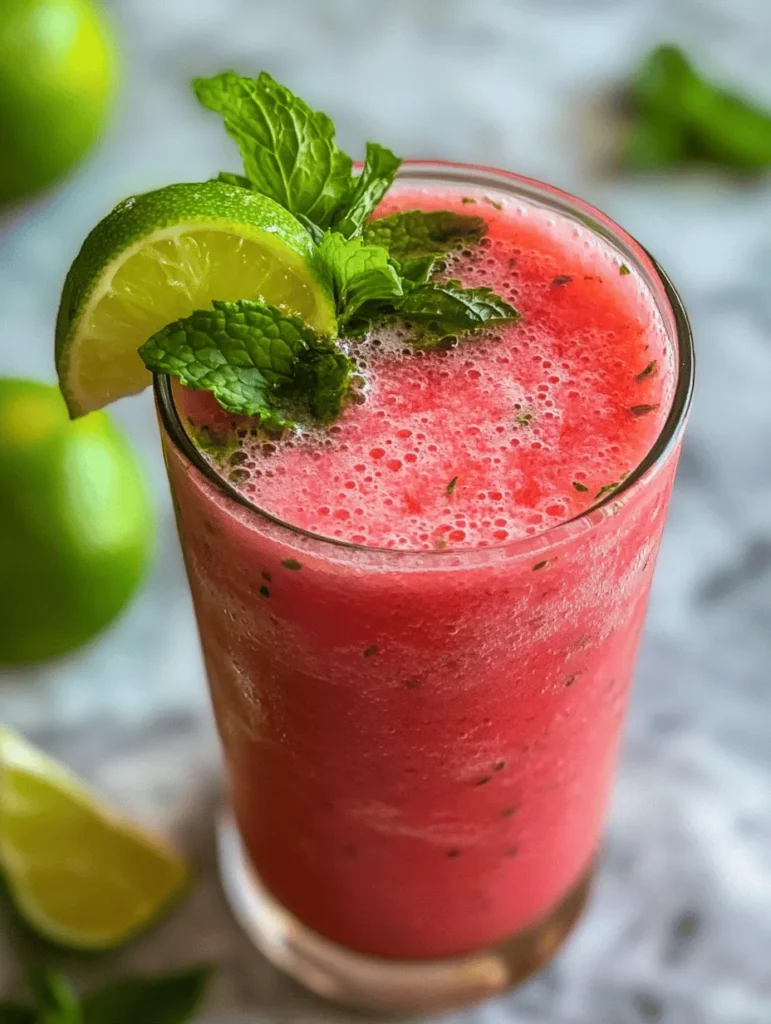 In recent years, smoothies have surged in popularity as a go-to option for health-conscious individuals seeking quick, nutritious meals or snacks. Their versatility allows for endless combinations of fruits, vegetables, and liquids, catering to various dietary preferences and needs. Among the plethora of smoothie options available, the Watermelon Mojito Smoothie stands out as a particularly refreshing and hydrating choice, perfect for hot summer days or post-workout replenishment.