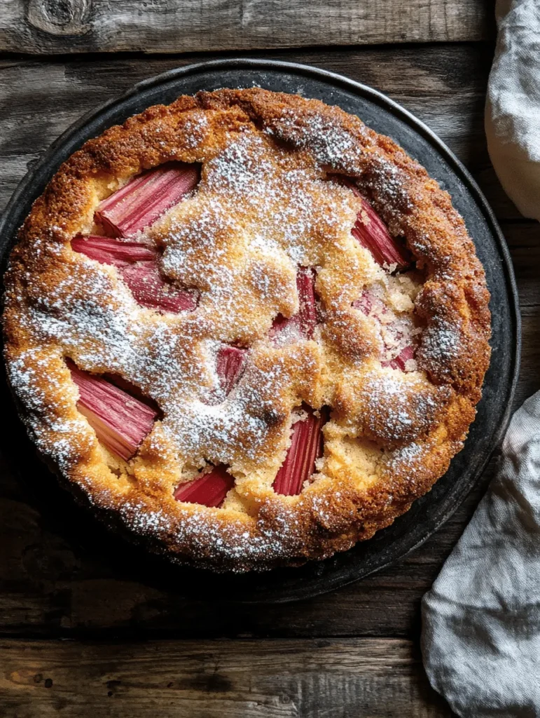 Rhubarb Sour Cream Coffee Cake is a delightful treat that beautifully marries the unique sweet and tart flavors of rhubarb with a moist and tender cake base. This delightful dessert is perfect for any occasion, whether you are hosting a brunch, enjoying an afternoon tea, or simply satisfying your craving for something sweet. The combination of tangy rhubarb and rich sour cream creates a cake that is not only delicious but also incredibly versatile. It pairs wonderfully with a steaming cup of coffee or tea, making it a favorite for gatherings and cozy afternoons alike.