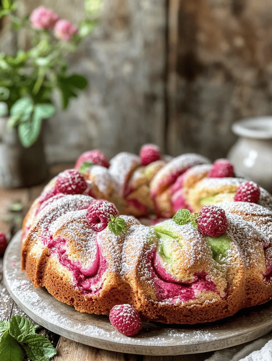 Rhubarb Raspberry Marble Cake is a delightful dessert that beautifully marries the tartness of rhubarb with the sweetness of fresh raspberries, creating a harmonious balance of flavors that will tantalize your taste buds. This cake is not just a treat for the palate; its visually stunning marbled appearance makes it a showstopper at any gathering. The moist, fluffy texture of the cake ensures that each slice is a melt-in-your-mouth experience, perfect for celebrations, afternoon teas, or simply as an indulgent dessert after dinner.