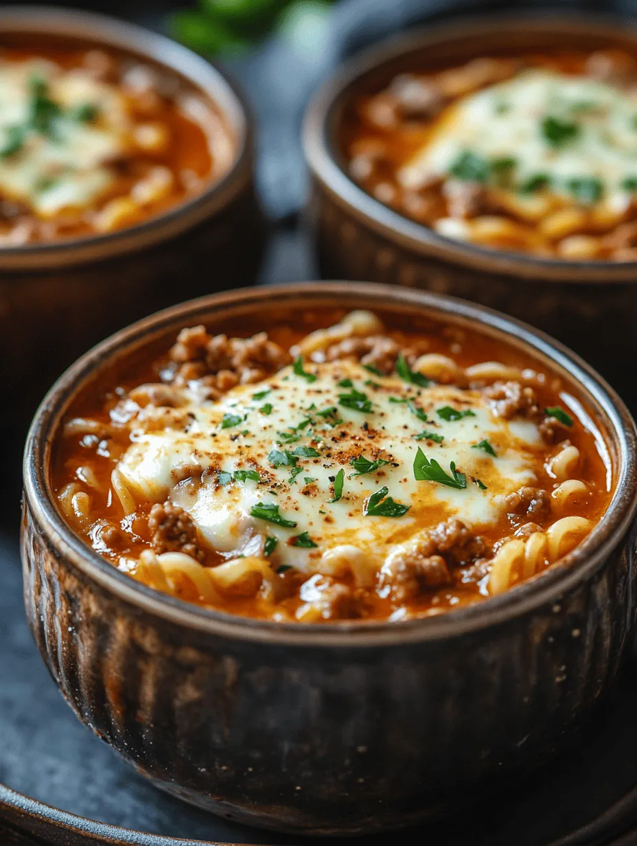 What makes lasagna soup so appealing? For starters, it captures all the familiar flavors of traditional lasagna. The combination of savory Italian sausage or ground beef, aromatic onions and garlic, and a rich tomato base creates a symphony of taste that is both warm and inviting. As you take your first spoonful, you’ll be reminded of cozy family gatherings around the dinner table, where lasagna often reigns supreme.